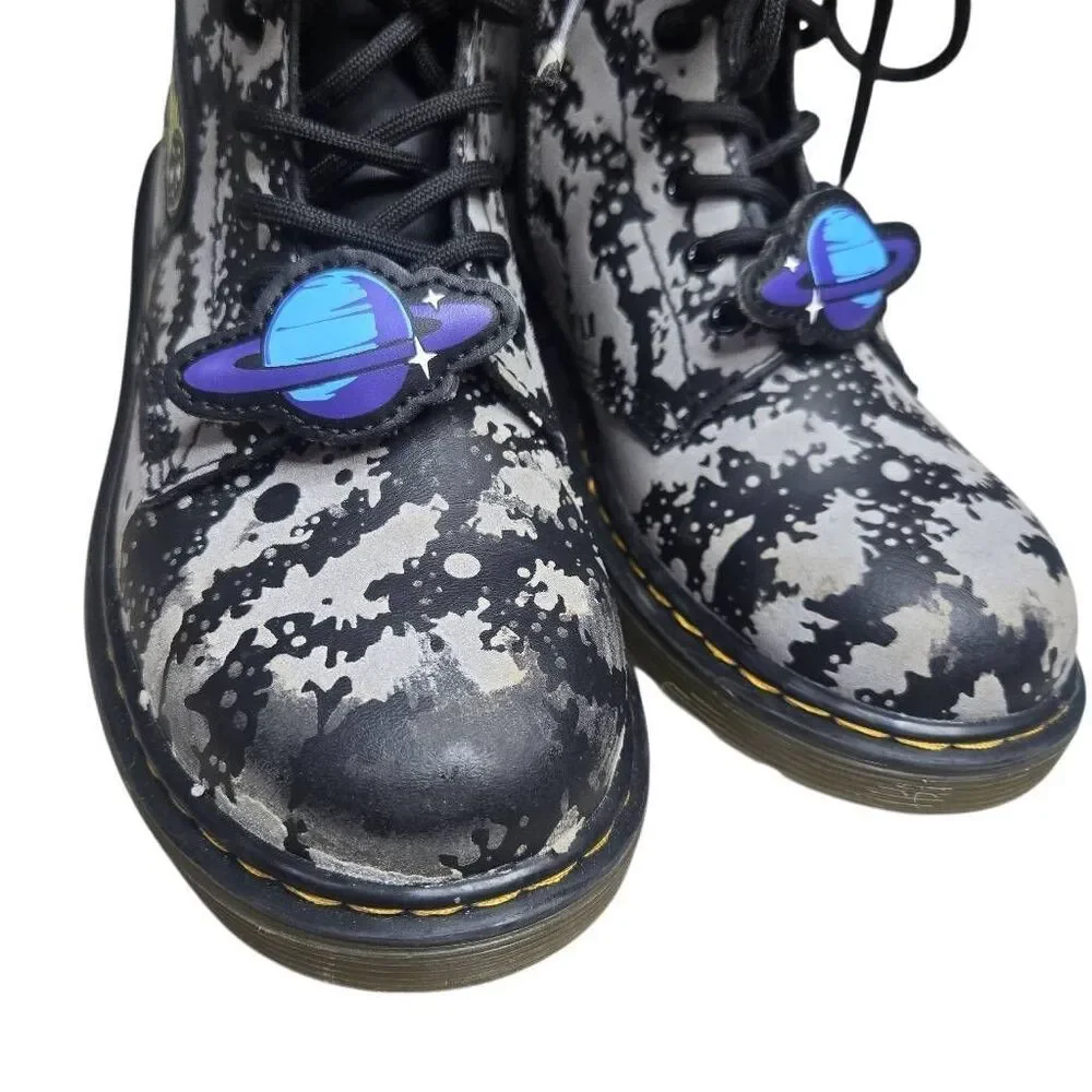 Dr. Martens Boots 1460 Space Hydro Leather Size 3 Kids Galaxy Combat - Picture 5 of 6